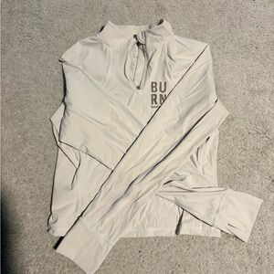 Burn Boot Camp Beige Quarter-Zip Top